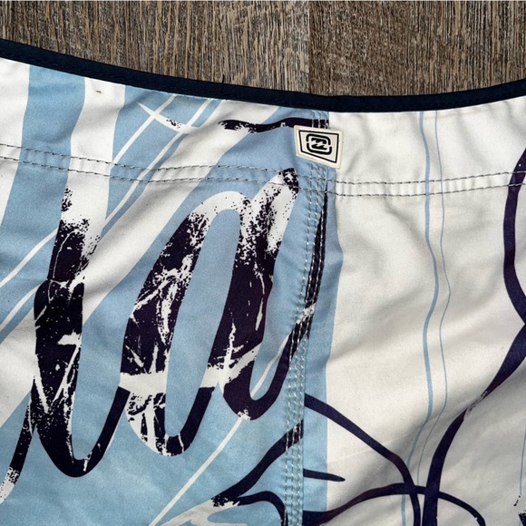 Vintage Y2K Billabong Board Shorts Mens 36 Swim Surf Blue White Embroidered Logo - Picture 5 of 9